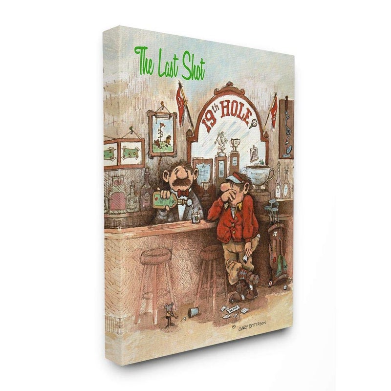 Stupell Industries The Last Shot Funny Golf Cartoon Sports Design Canvas Wall Art, Multi-Color, 24x30 (fda-188_cn_24x30) - Image 1